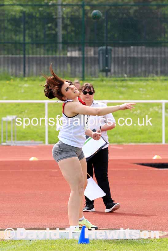 Womens Under-17s Shot Putt, 2023 North Eastern Track and Field Champs., Middlesbrough Sports Village, Middlesbrough. Photo: David T. Hewitson/Sports for All Pics